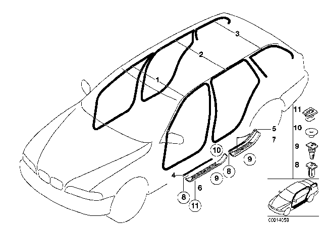 1997 BMW 528i Mucket / Trim, Entrance Diagram 2