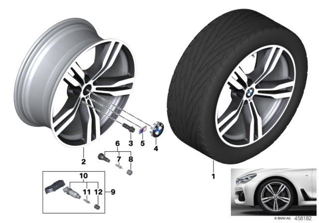 2020 BMW 740i xDrive BMW LA Wheel, Double Spoke Diagram 3