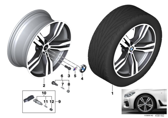 2017 BMW 740e xDrive BMW LA Wheel, Double Spoke Diagram 3