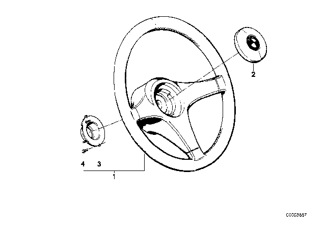 1993 BMW 750iL Horn Button Diagram for 32331157897