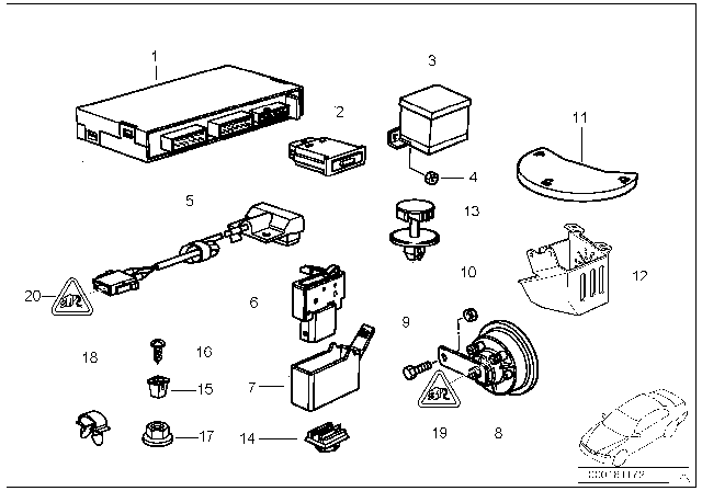 1996 BMW M3 Alarm System Diagram