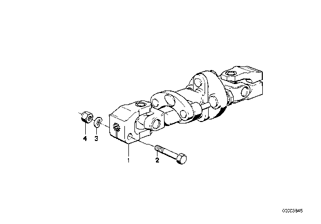 1990 BMW M3 Steering Column - Lower Joint Assy Diagram 2
