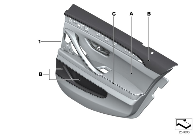 2013 BMW M5 Door Trim Panel, Rear, Right Diagram for 51428032998