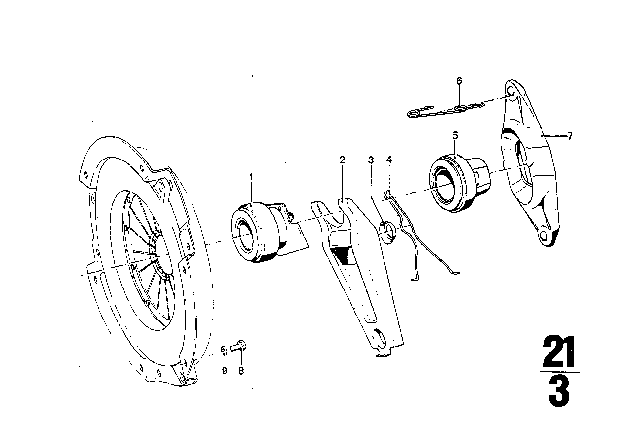 1972 BMW Bavaria Clutch Release Bearing Diagram for 21511223366