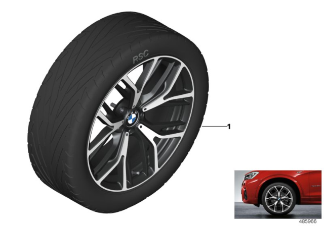 2018 BMW X4 BMW LA Wheel, Y-Spoke Diagram