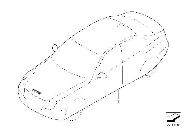 2000 BMW 323i Form Fit Indoor Car Cover Diagram
