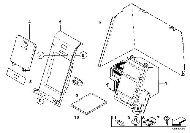 2007 BMW 530xi Housing Parts, Cool box Diagram