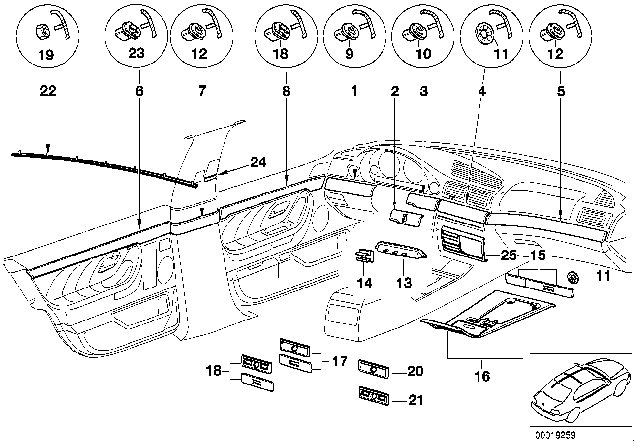 1995 BMW 740i Insert Diagram for 51458170519