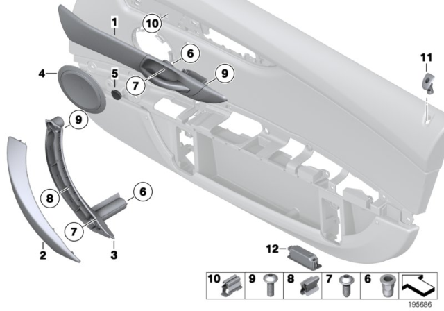 2012 BMW Z4 Mounting Parts, Door Trim Panel Diagram 1