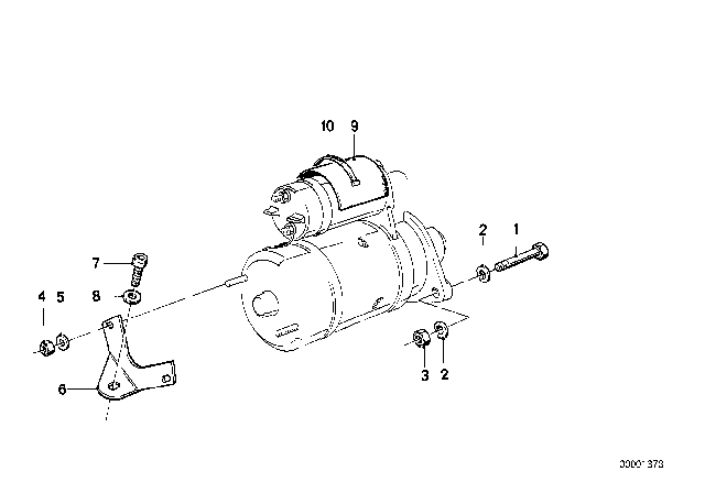 1989 BMW 325is Starter Mounting Parts Diagram