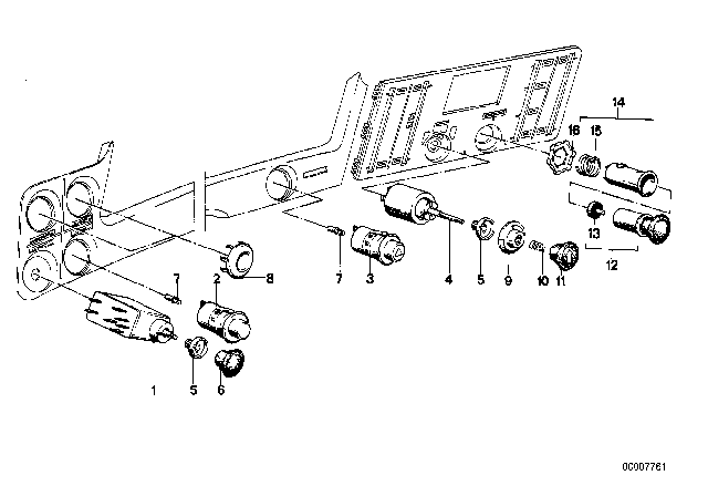 1983 BMW 320i Rosette Diagram for 61318448104