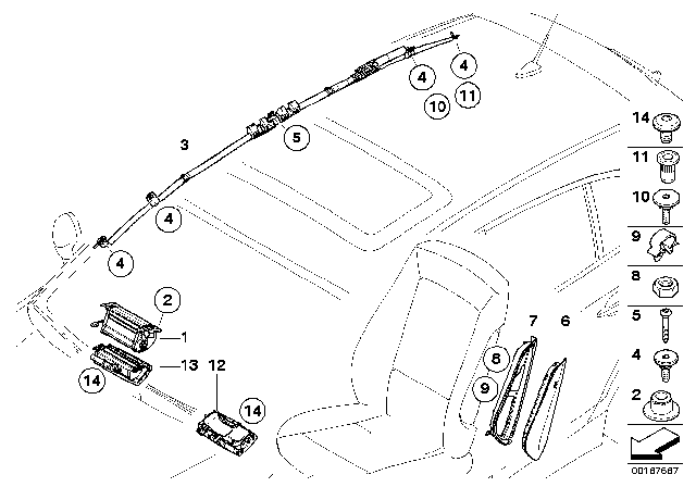 2009 BMW 128i Knee Pad, Airbag Module, Passenger Side Diagram for 72129177867