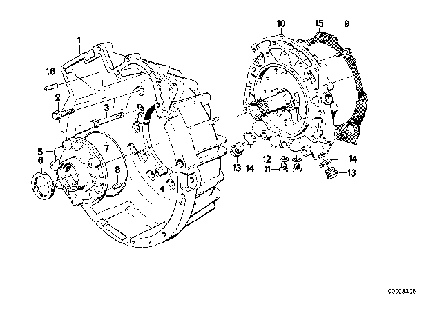 1985 BMW 325e Housing Parts / Lubrication System (ZF 4HP22/24) Diagram 1