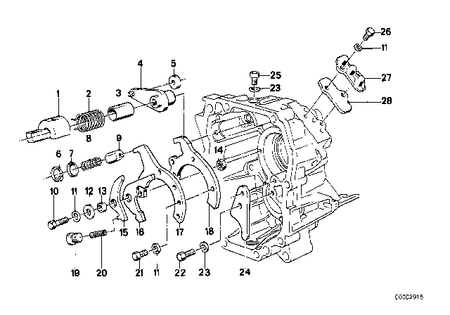 1982 BMW 320i Inner Gear Shifting Parts (Getrag 240) Diagram 1
