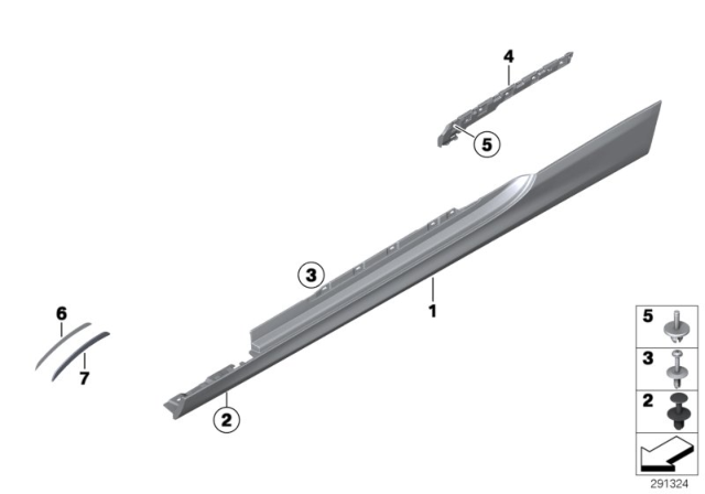 2014 BMW 650i Door Sill Cover, Primed Right Diagram for 51777265202