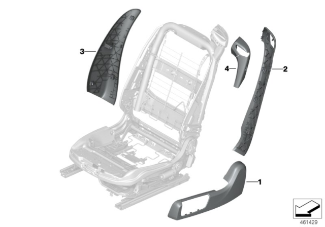 2019 BMW M4 Trim, Backrest, Outer Right Diagram for 52107982288