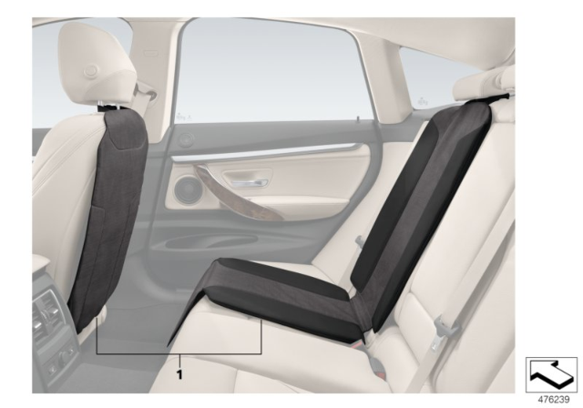 2018 BMW X3 Backrest Cover And Child Seat Underlay Diagram