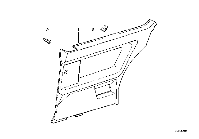 1992 BMW 325is Lateral Trim Panel Diagram