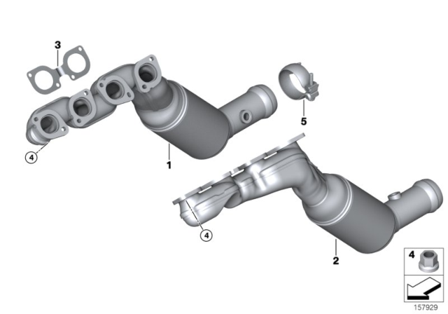 2007 BMW X5 Exhaust Manifold With Catalyst Diagram