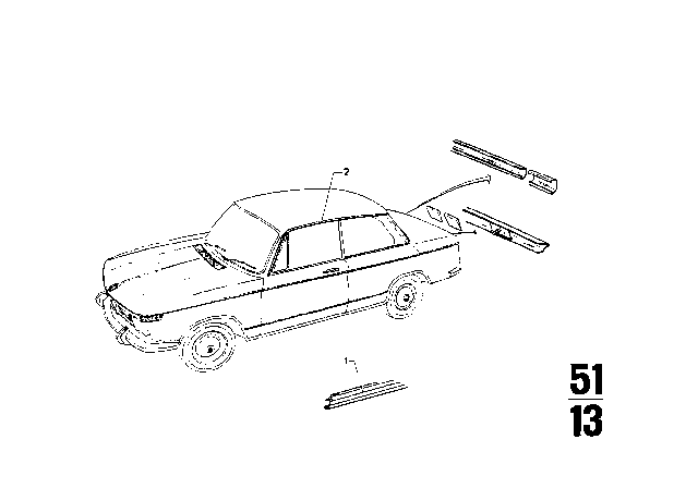 1976 BMW 2002 Mouldings Diagram 2