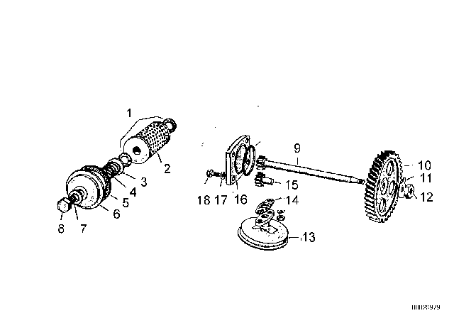 1958 BMW Isetta 600 Lubrication System / Oil Pump Diagram