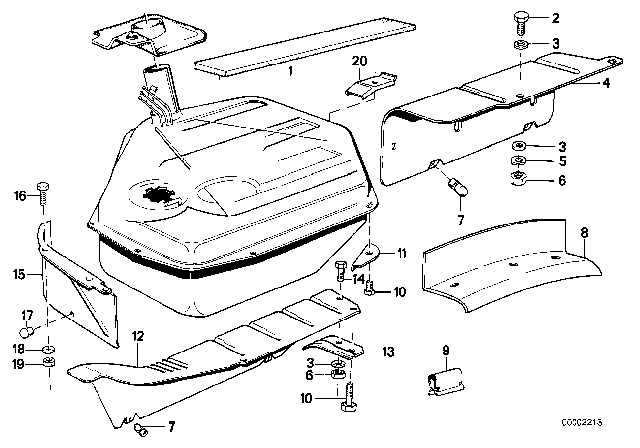 1982 BMW 633CSi Support Diagram for 16111176382