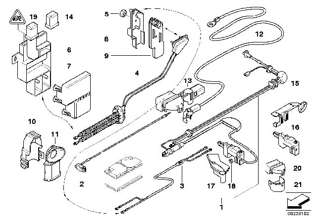2007 BMW 760Li B+ Terminal Point, Engine Compartment Diagram for 61146976383