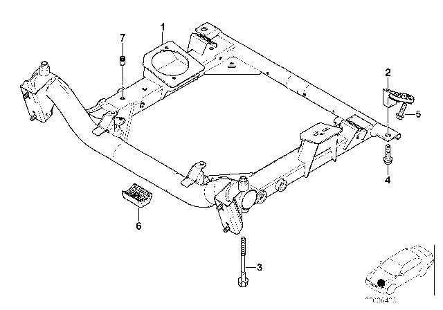 2004 BMW 330xi Front Axle Support Diagram