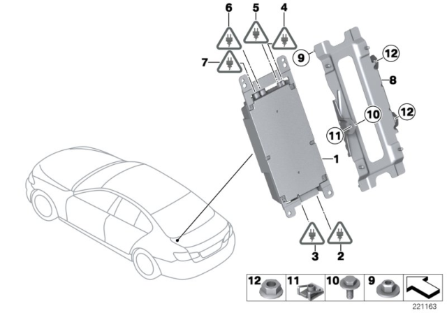 2012 BMW 550i Combox Telematics Diagram