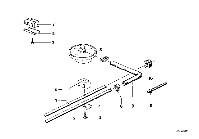 1984 BMW 633CSi Fuel Supply / Tubing Diagram