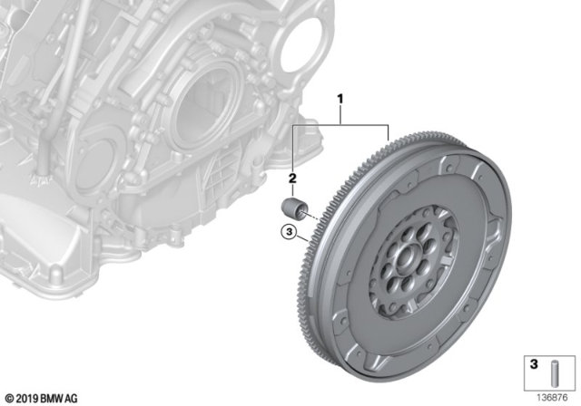 2013 BMW 550i Flywheel / Twin Mass Flywheel Diagram 1