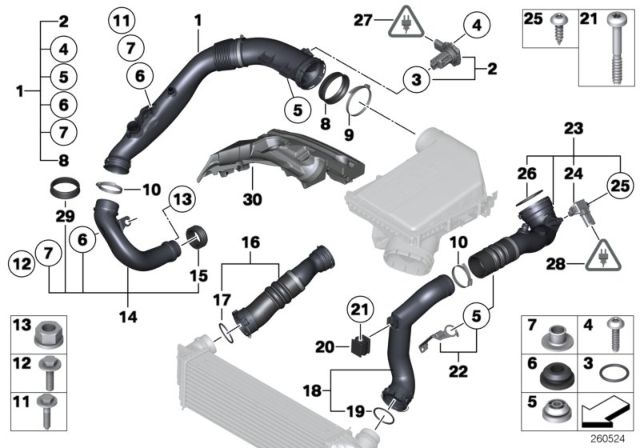 2013 BMW X6 Rubber Mounting Diagram for 13717582315