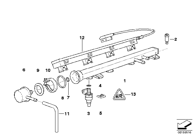 1996 BMW 318i Injection Tube Diagram for 13531734355