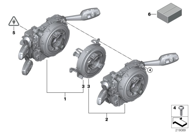 2008 BMW M3 Switch Cluster Steering Column Diagram