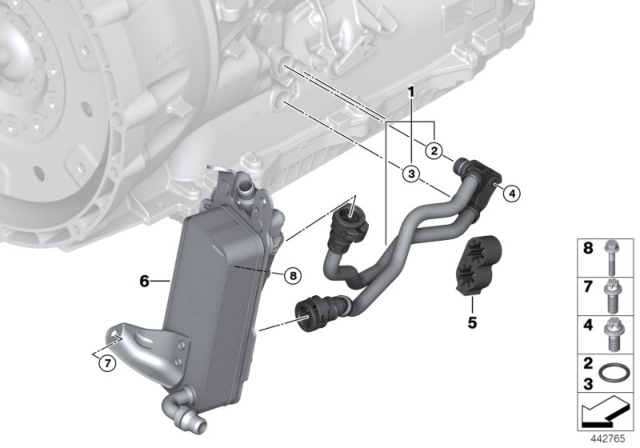 2019 BMW M240i Transmission Oil Cooler / Oil Cooler Line Diagram
