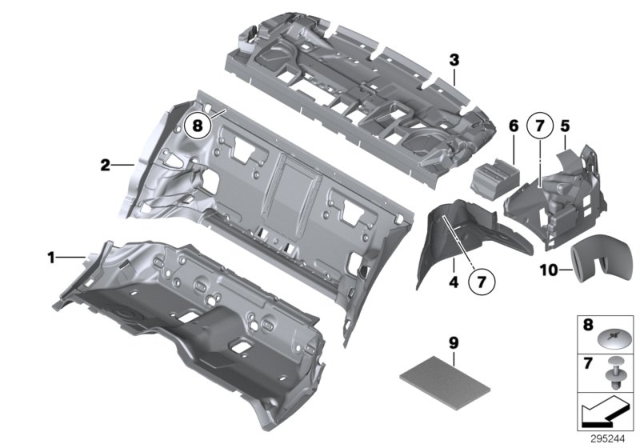 2014 BMW 740i Sound Insulation Floor Rear Diagram for 51489149159