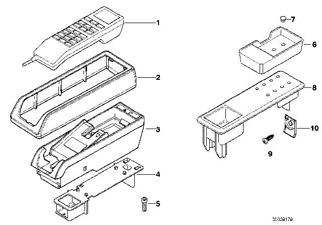 1994 BMW 850Ci Single Parts For Centre Console Telephone Diagram