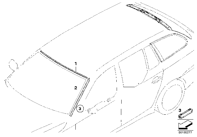 2007 BMW 530xi Glazing, Mounting Parts Diagram