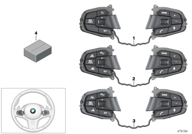 2017 BMW 540i Switch For Steering Wheel Diagram 1