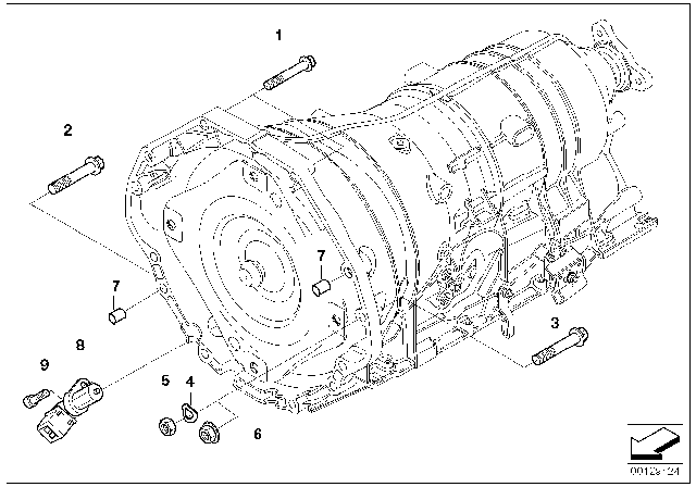 2009 BMW 550i Gearbox Mounting Diagram