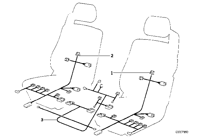 1994 BMW 850CSi Wiring Set Seat Diagram