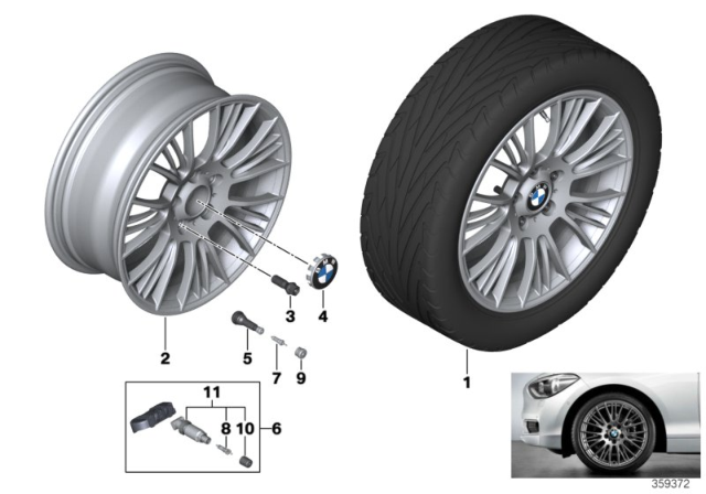 2016 BMW 228i BMW LA Wheel, Radial Spoke Diagram 2
