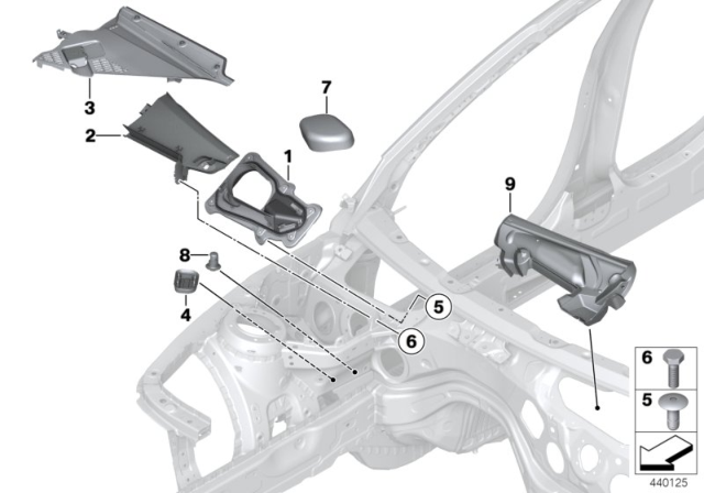 2019 BMW 440i Various Grommets / Covers Diagram