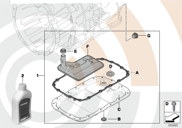 2008 BMW 328i Fluid Change Kit, Automatic Transmission Diagram 2