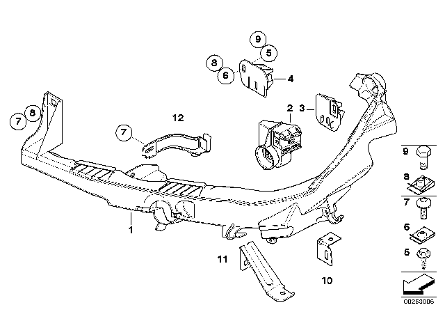 2010 BMW 323i Headlight Arm / Bracket Diagram