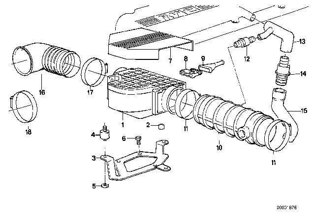 1990 BMW 535i Volume Air Flow Sensor Diagram 2