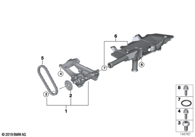 2013 BMW X5 Lubrication System / Oil Pump With Drive Diagram