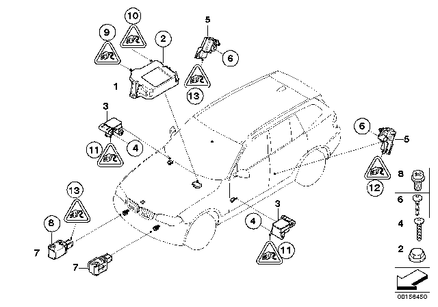 2009 BMW X6 Electric Parts, Airbag Diagram
