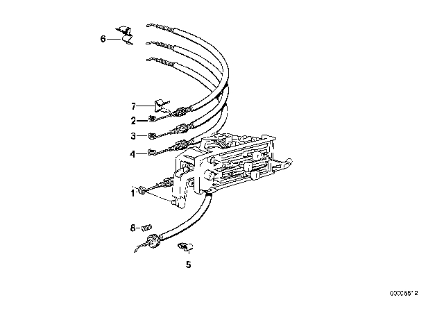 1984 BMW 325e Bowden Cable Defroster Diagram for 64111370916