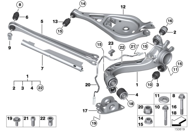 2005 BMW Z4 Trailing Arm, Right Diagram for 33326774776